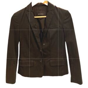 BANANA REPUBLIC Black Stretch Corpcore Cotton Modal Business Casual Blazer Sz 0